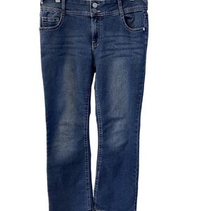 Blu [Edit] Classic Women's Dark Blue Bootcut Jeans with Rhinestone Pockets Sz 9